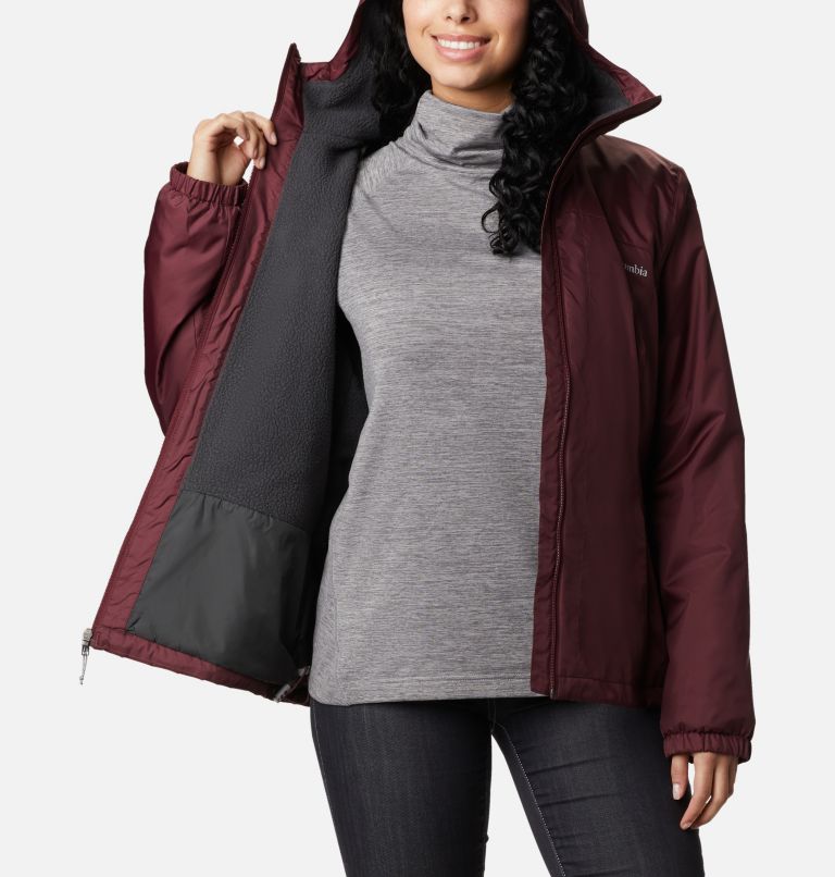 Women's Switchback Sherpa Lined Rain Jacket, Color: Malbec, image 5