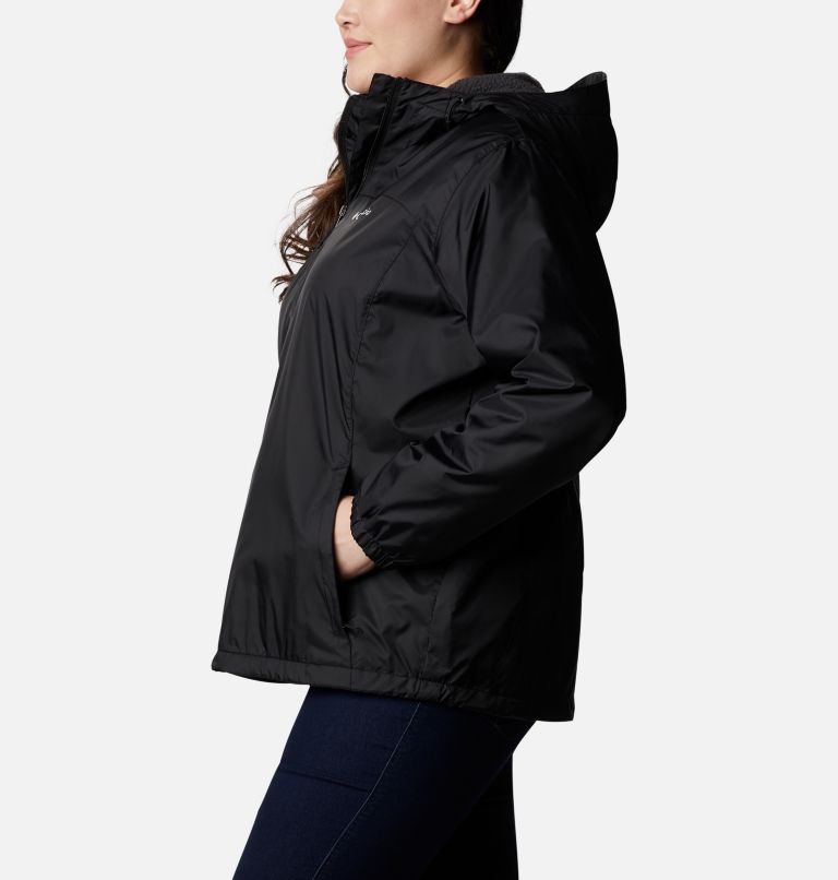 Thumbnail: Women's Switchback Sherpa Lined Jacket - Plus Size, Color: Black, image 3