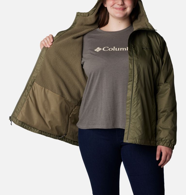Women's Switchback Sherpa Lined Jacket - Plus Size, Color: Stone Green, image 5