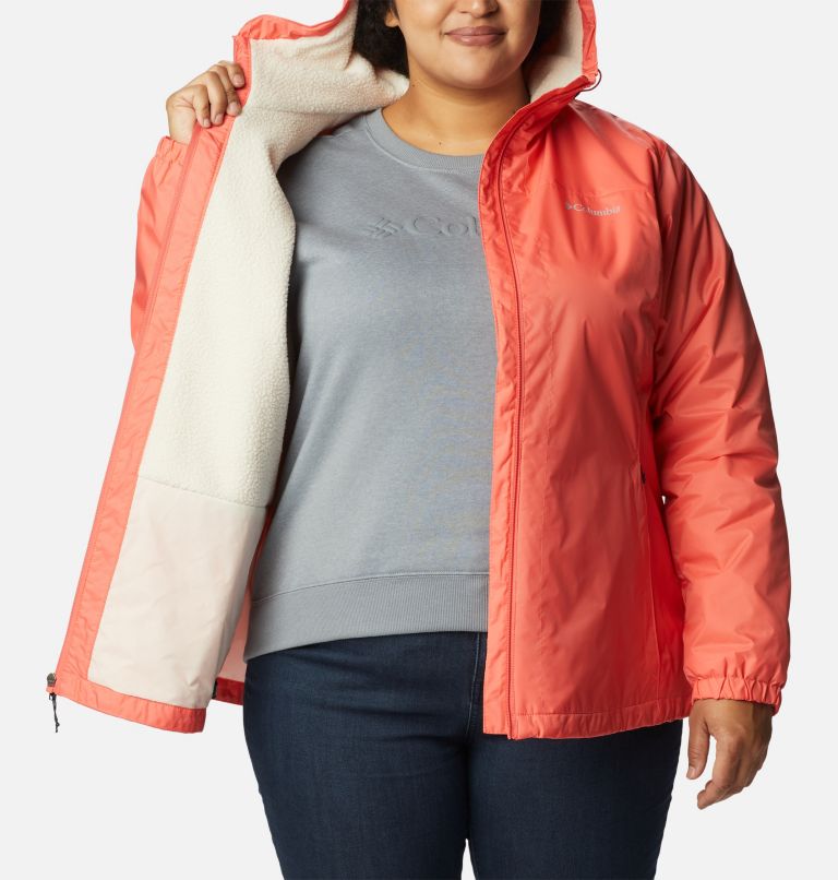 Thumbnail: Women's Switchback Sherpa Lined Jacket - Plus Size, Color: Blush Pink, image 5