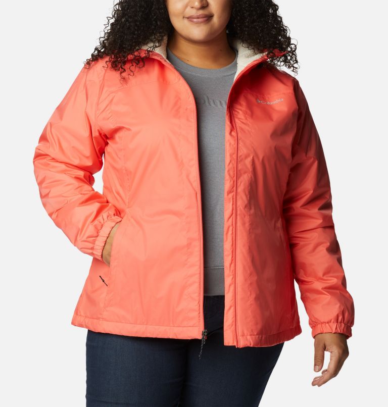 Thumbnail: Women's Switchback Sherpa Lined Jacket - Plus Size, Color: Blush Pink, image 7