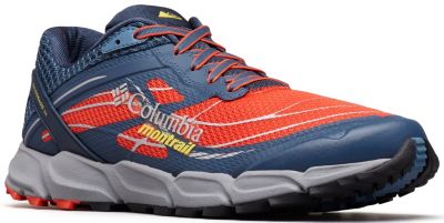 Men's Caldorado&trade; III Trail Running Shoe CALDORADO&trade; III | 445 | 10.5, Red Quartz, Acid Yellow, 3/4 front