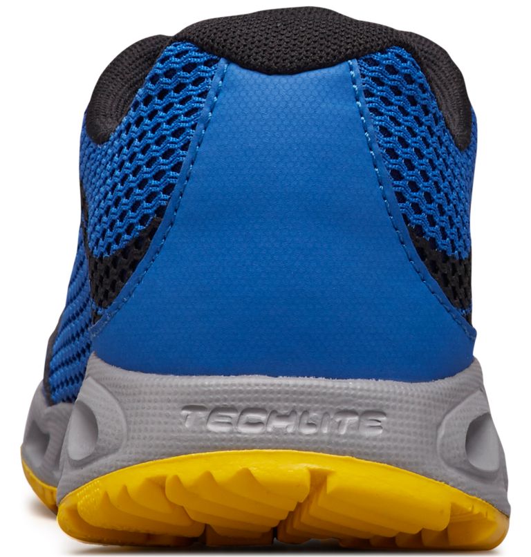 Thumbnail: Big Kids’ Drainmaker IV Water Shoe, Color: Stormy Blue, Deep Yellow, image 8