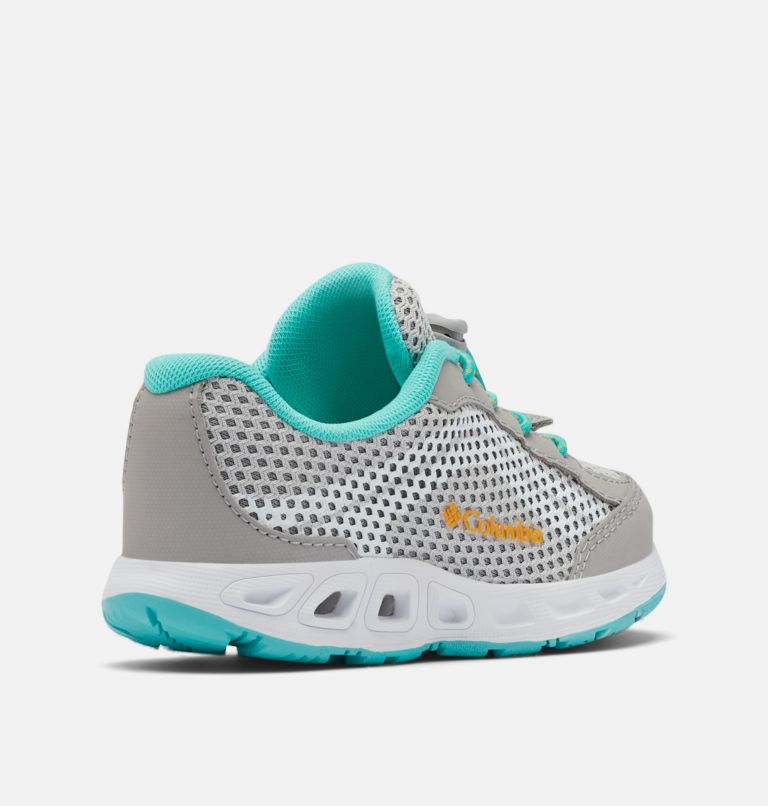 Little Kids’ Drainmaker IV Water Shoe, Color: Grey Ice, Bright Marigold, image 9