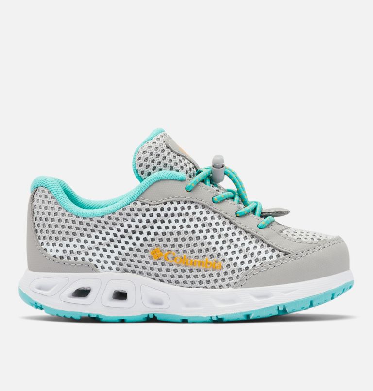 Little Kids’ Drainmaker IV Water Shoe, Color: Grey Ice, Bright Marigold, image 1