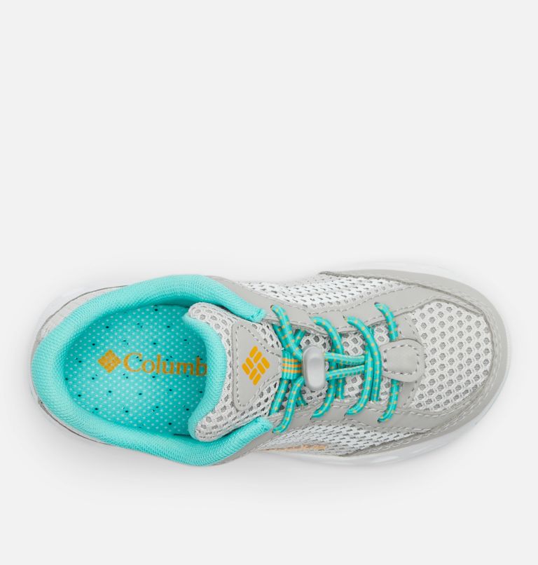 Little Kids’ Drainmaker IV Water Shoe, Color: Grey Ice, Bright Marigold, image 3