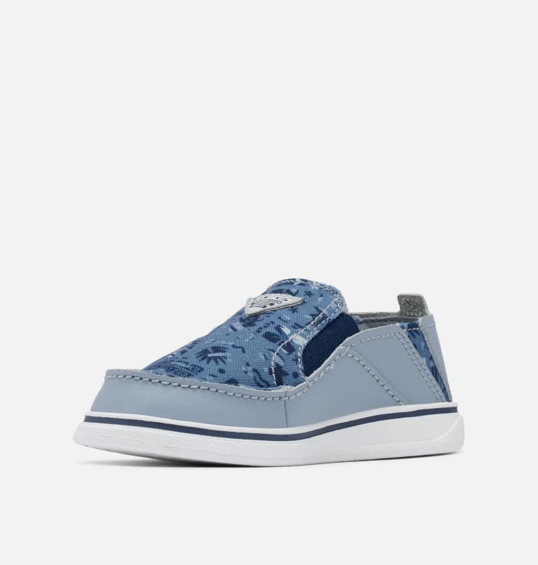 Little Kids' Bahama PFG Shoe, Color: Tradewinds Grey, Collegiate Navy, image 7