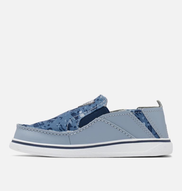 Little Kids' Bahama PFG Shoe, Color: Tradewinds Grey, Collegiate Navy, image 6