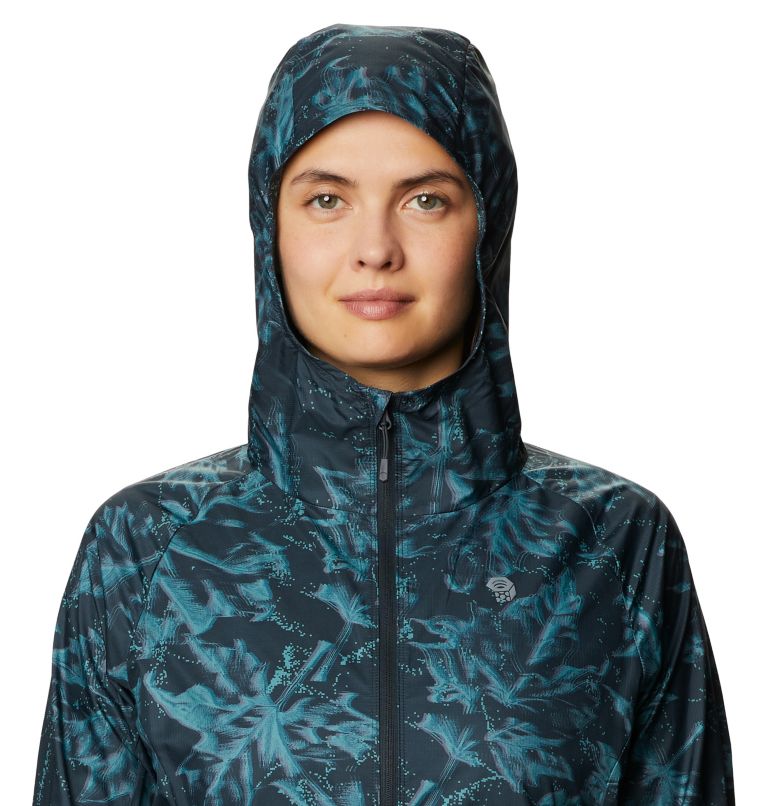 Women's Kor Preshell Hoody, Color: Dark Storm Glitch Print, image 5