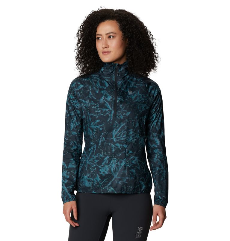 Women's Kor Preshell Pullover, Color: Dark Storm Glitch Print