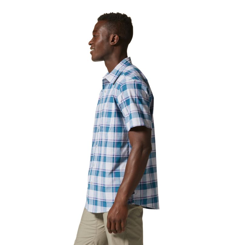 Men's Big Cottonwood Short Sleeve Shirt, Color: Glacial Sliding Window Plaid, image 3