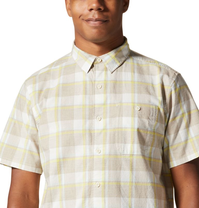 Thumbnail: Men's Big Cottonwood Short Sleeve Shirt, Color: Fogbank Sliding Window Plaid, image 4