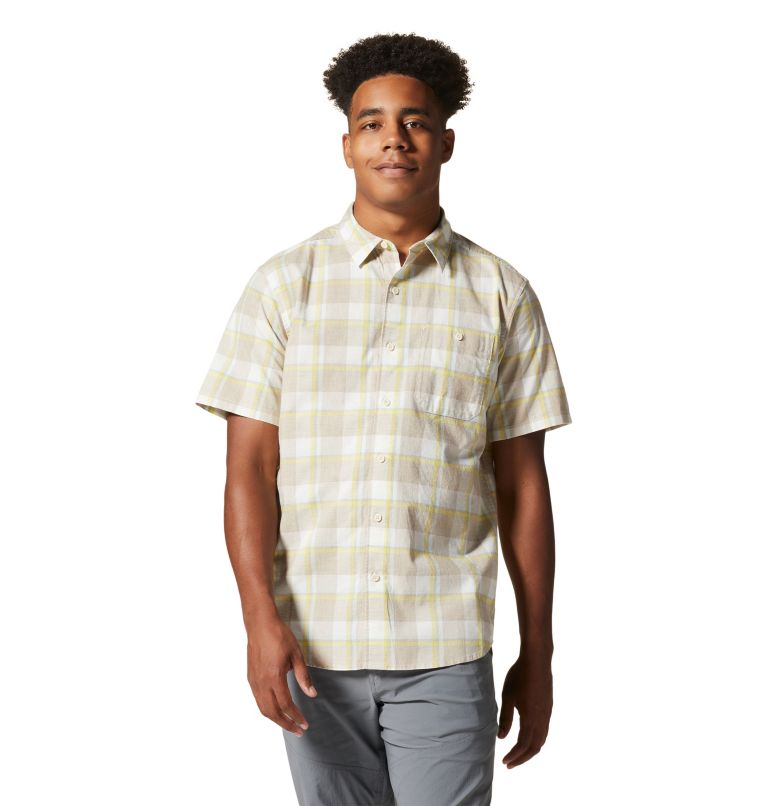 Men's Big Cottonwood Short Sleeve Shirt, Color: Fogbank Sliding Window Plaid, image 1