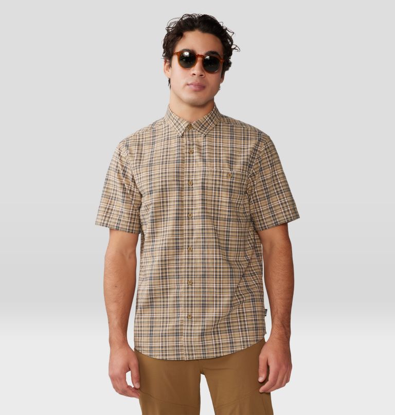 Men's Big Cottonwood Short Sleeve Shirt, Color: Moab Tan Canopy Plaid, image 5