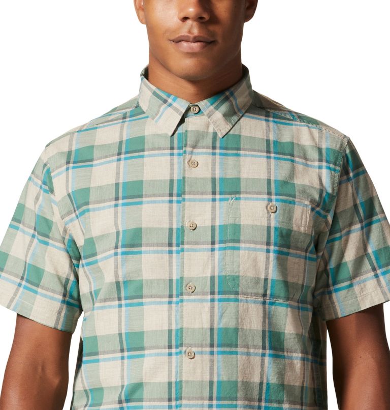 Thumbnail: Men's Big Cottonwood Short Sleeve Shirt, Color: Sandblast Sliding Window, image 4