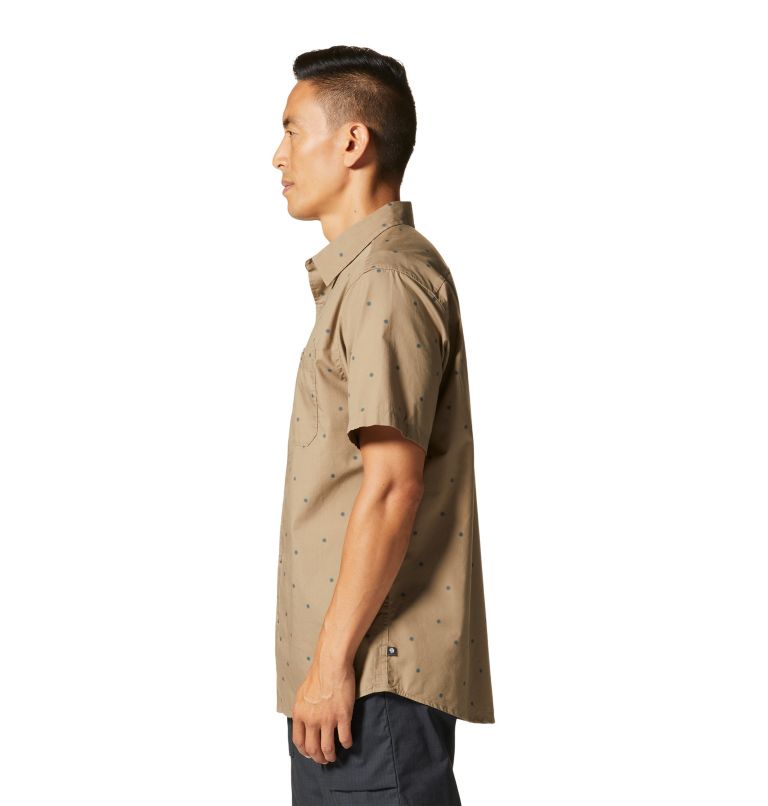 Thumbnail: Men's Big Cottonwood Short Sleeve Shirt, Color: Trail Dust Micro Sun Dot Print, image 3