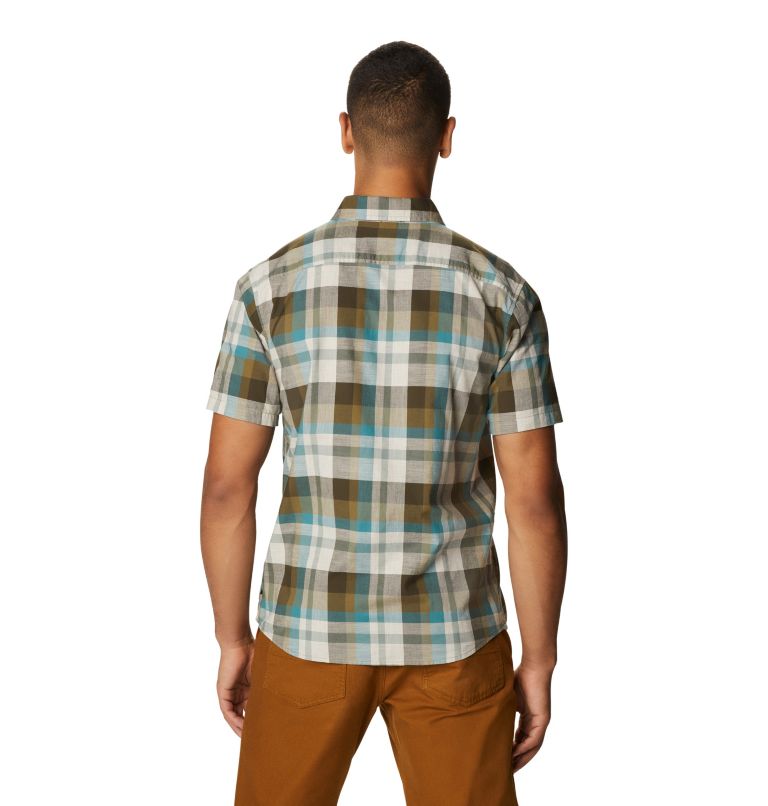 Men's Big Cottonwood Short Sleeve Shirt, Color: Raw Clay Plaid, image 2