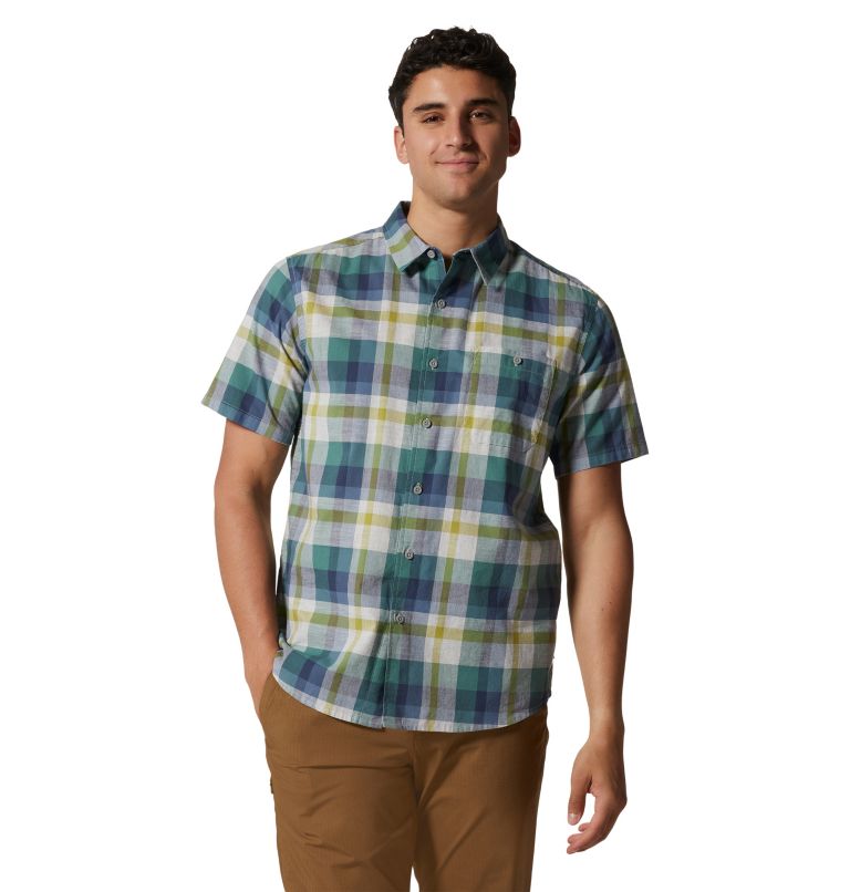 Men's Big Cottonwood Short Sleeve Shirt, Color: Mint Palm