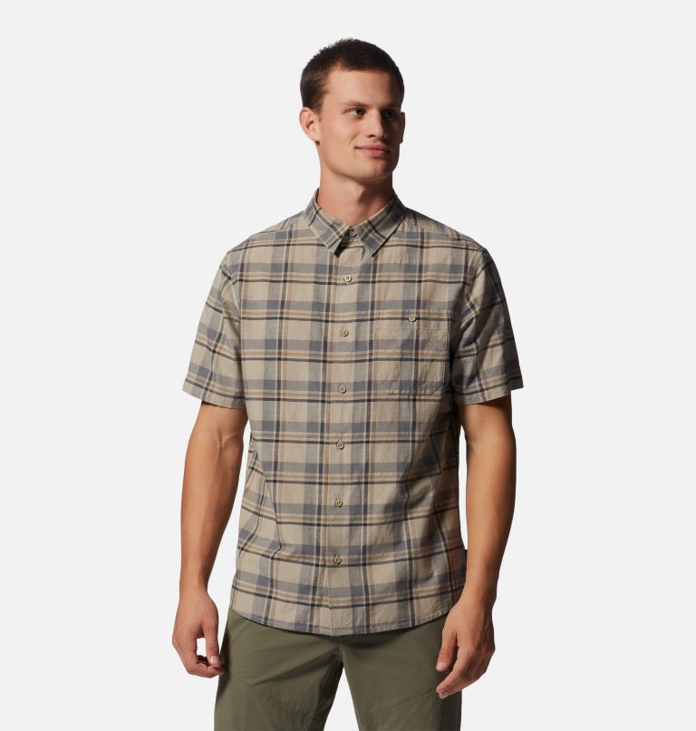 Thumbnail: Men's Big Cottonwood Short Sleeve Shirt, Color: Badlands Hammock Plaid, image 1