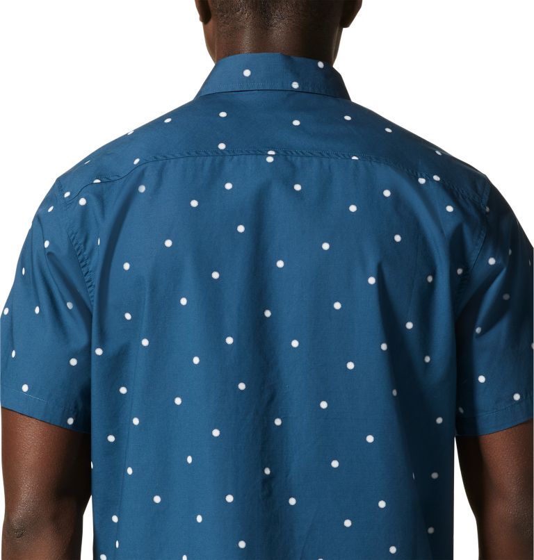 Men's Big Cottonwood Short Sleeve Shirt, Color: Dark Caspian Micro Sun Dot Print, image 5