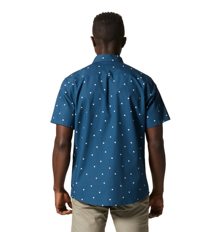 Men's Big Cottonwood Short Sleeve Shirt, Color: Dark Caspian Micro Sun Dot Print, image 2