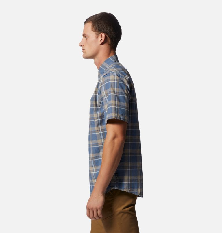 Thumbnail: Men's Big Cottonwood Short Sleeve Shirt, Color: Light Zinc Hammock Plaid, image 3