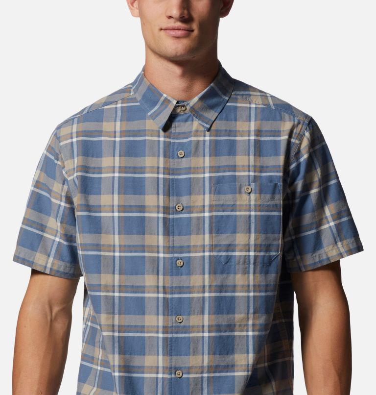 Thumbnail: Men's Big Cottonwood Short Sleeve Shirt, Color: Light Zinc Hammock Plaid, image 4