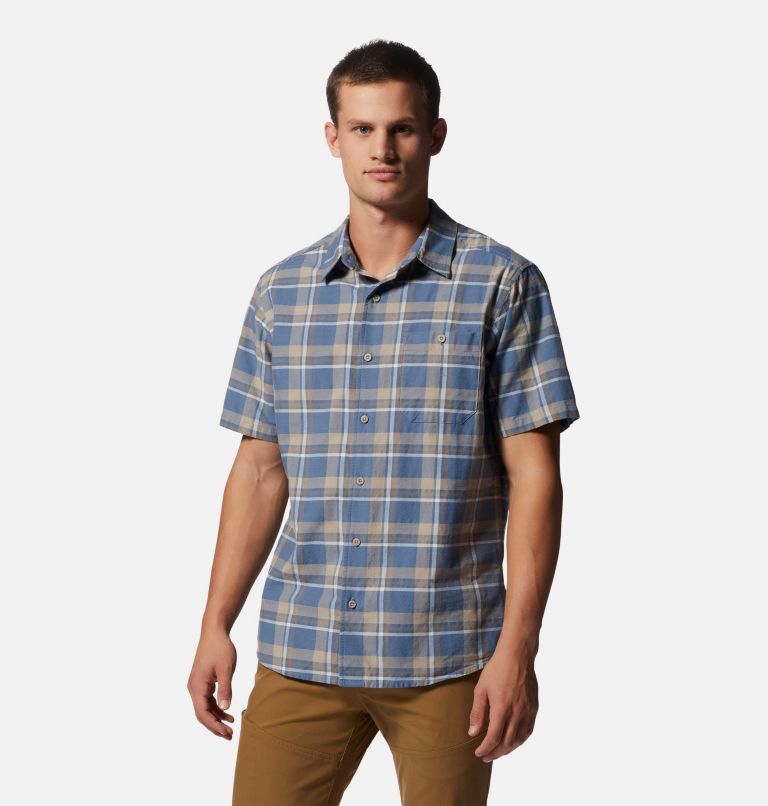 Men's Big Cottonwood Short Sleeve Shirt, Color: Light Zinc Hammock Plaid, image 5