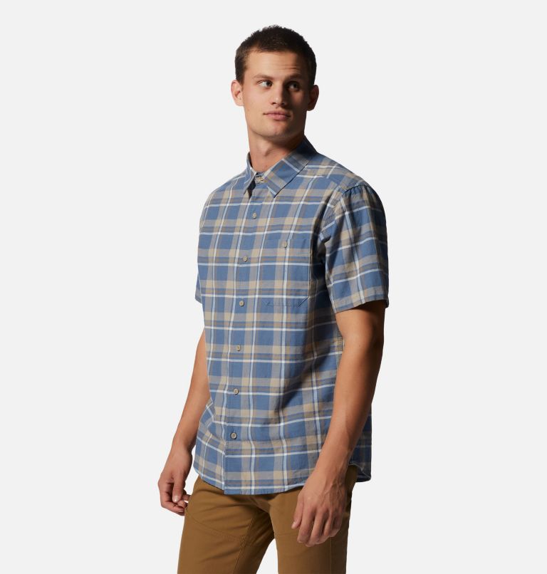 Thumbnail: Men's Big Cottonwood Short Sleeve Shirt, Color: Light Zinc Hammock Plaid, image 1