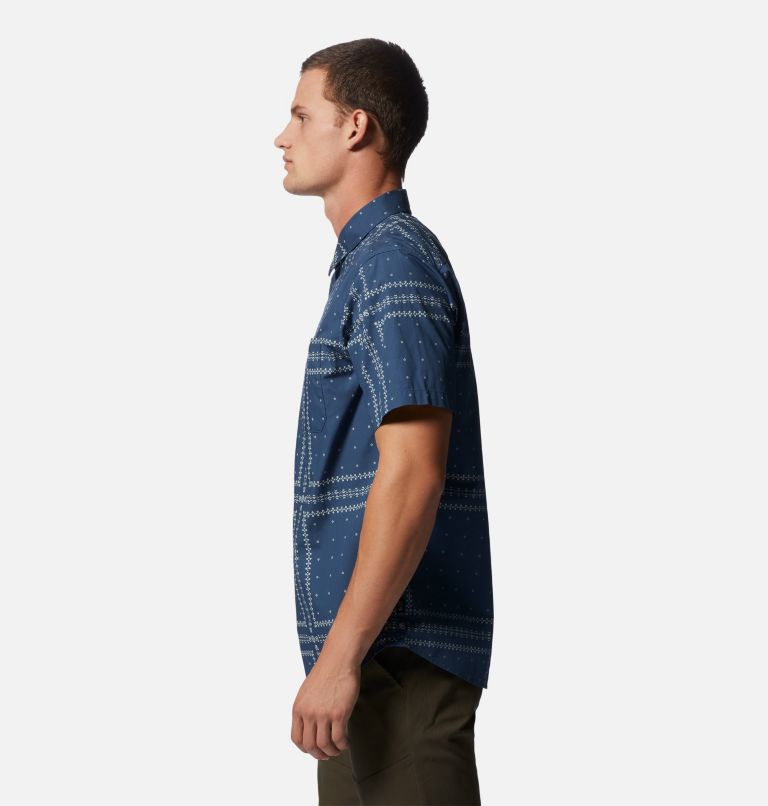 Thumbnail: Men's Big Cottonwood Short Sleeve Shirt, Color: Zinc Bandana Grid, image 3