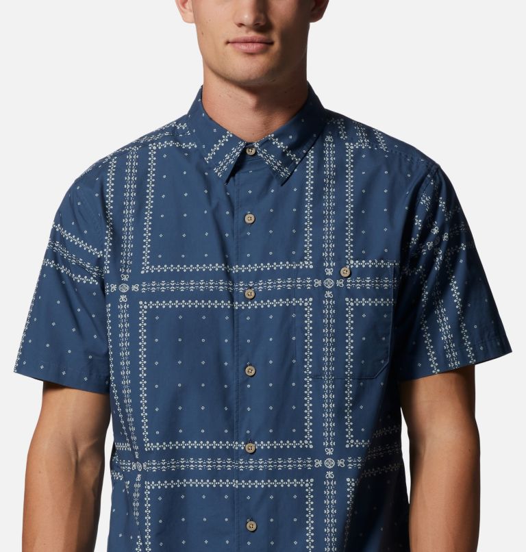 Men's Big Cottonwood Short Sleeve Shirt, Color: Zinc Bandana Grid, image 4