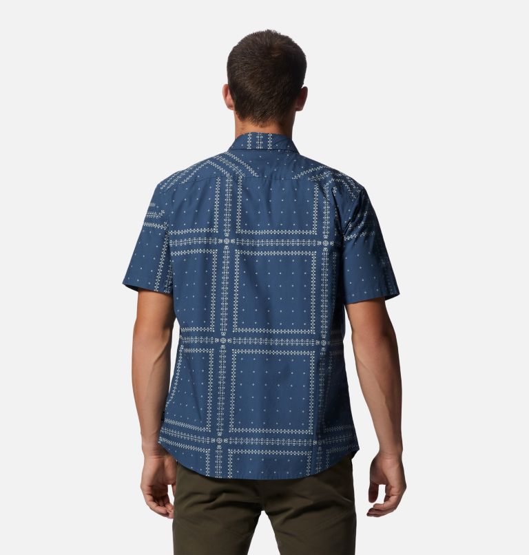 Thumbnail: Men's Big Cottonwood Short Sleeve Shirt, Color: Zinc Bandana Grid, image 2
