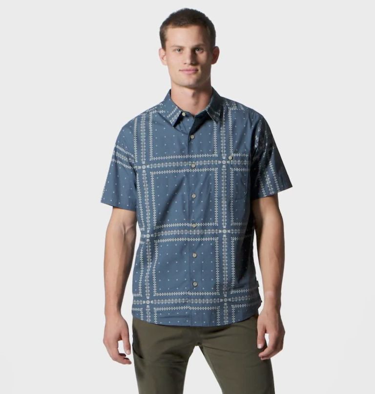 Men's Big Cottonwood Short Sleeve Shirt, Color: Zinc Bandana Grid