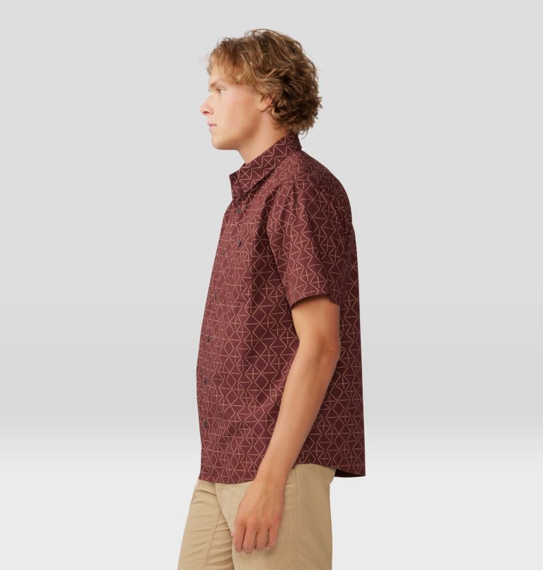 Men's Big Cottonwood Short Sleeve Shirt, Color: Washed Raisin Dot Geo Print, image 3