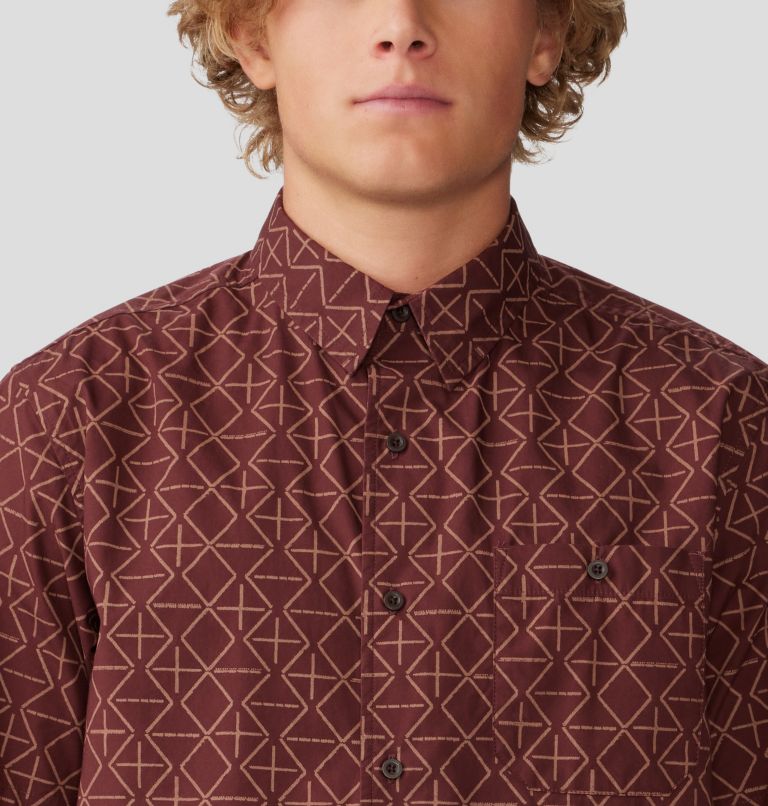 Men's Big Cottonwood Short Sleeve Shirt, Color: Washed Raisin Dot Geo Print, image 4