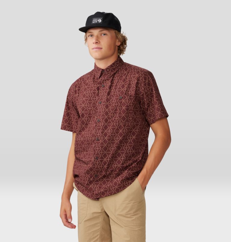 Men's Big Cottonwood Short Sleeve Shirt, Color: Washed Raisin Dot Geo Print, image 5