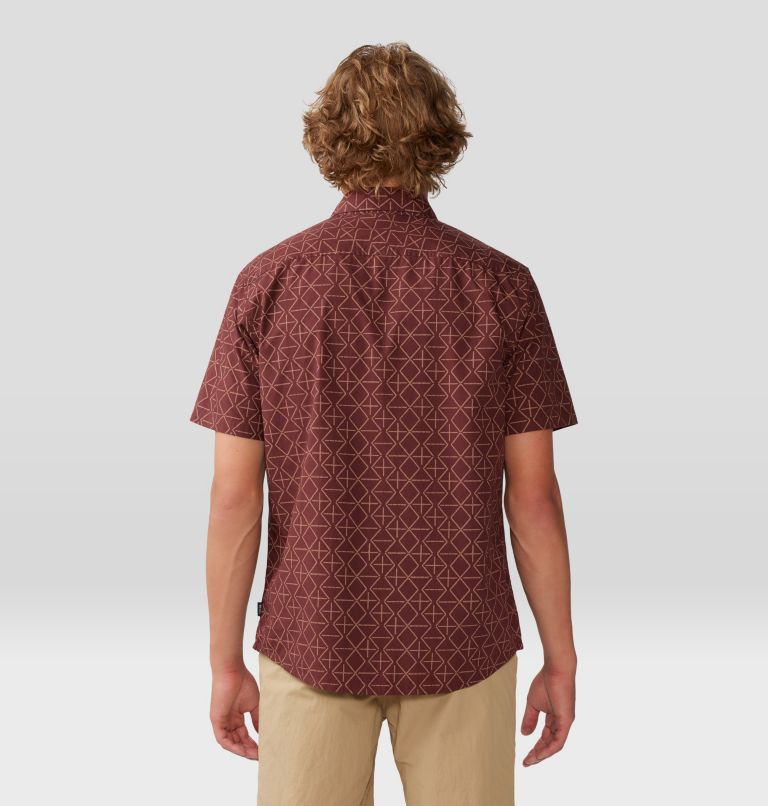 Men's Big Cottonwood Short Sleeve Shirt, Color: Washed Raisin Dot Geo Print, image 2