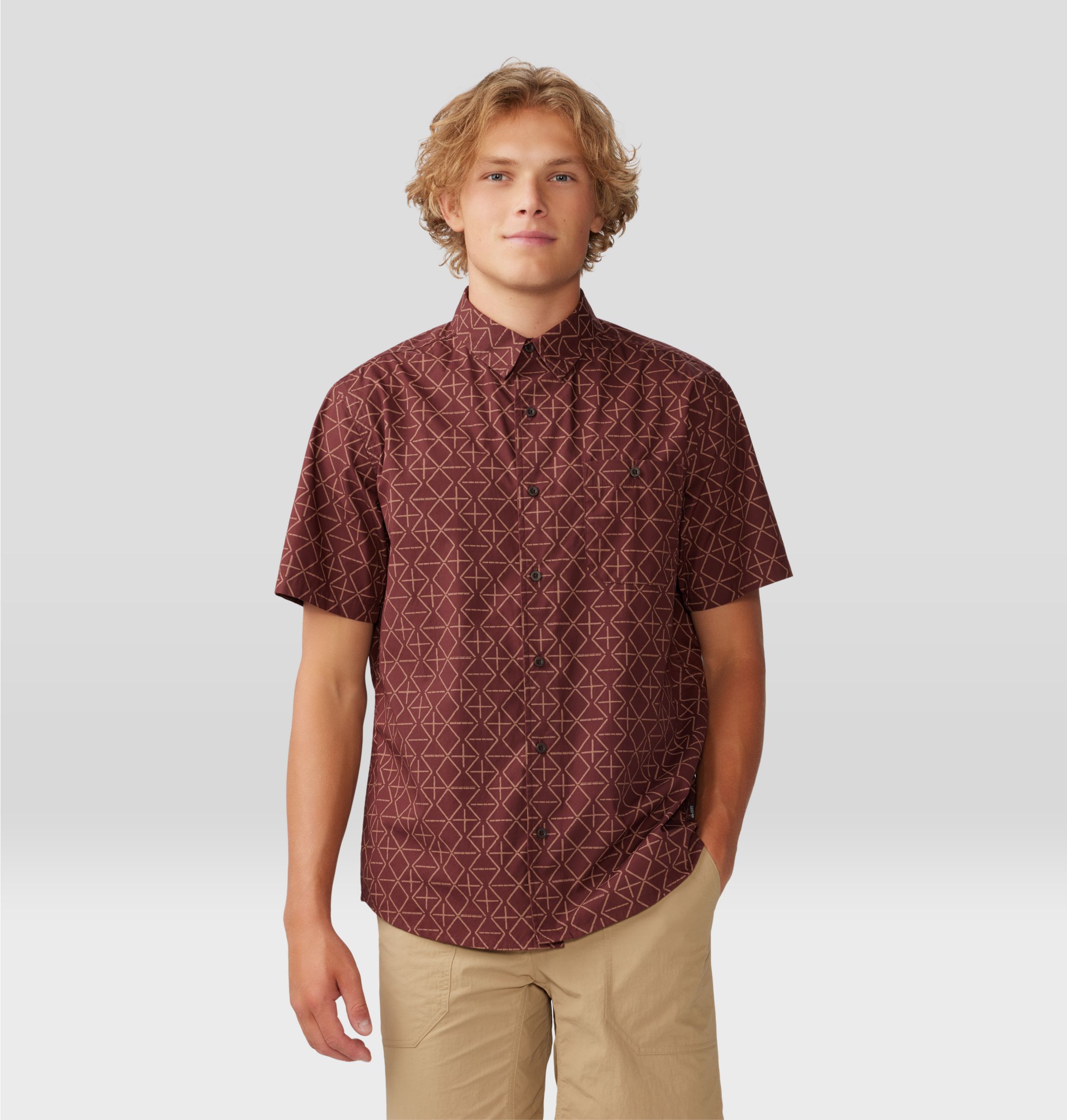 マウンテンハードウェア BIG COTTONWOOD 半袖シャツ Lサイズ ネイビー 商品番号 OM7468 Men's Big Cottonwood™ Short Sleeve Shirt | Mountain Hardwear