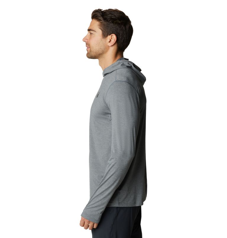 Men's Crater Lake Long Sleeve Hoody, Color: Light Storm Heather, image 3