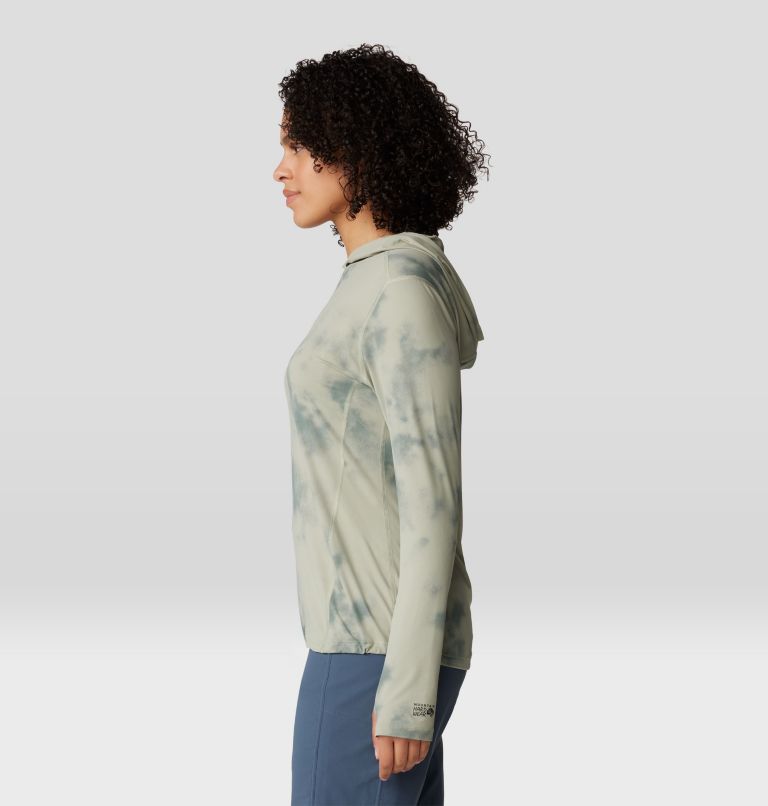Women's Crater Lake Long Sleeve Hoody, Color: White Sage Clouds Print, image 3