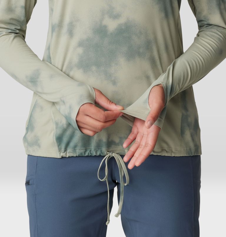 Women's Crater Lake Long Sleeve Hoody, Color: White Sage Clouds Print, image 5