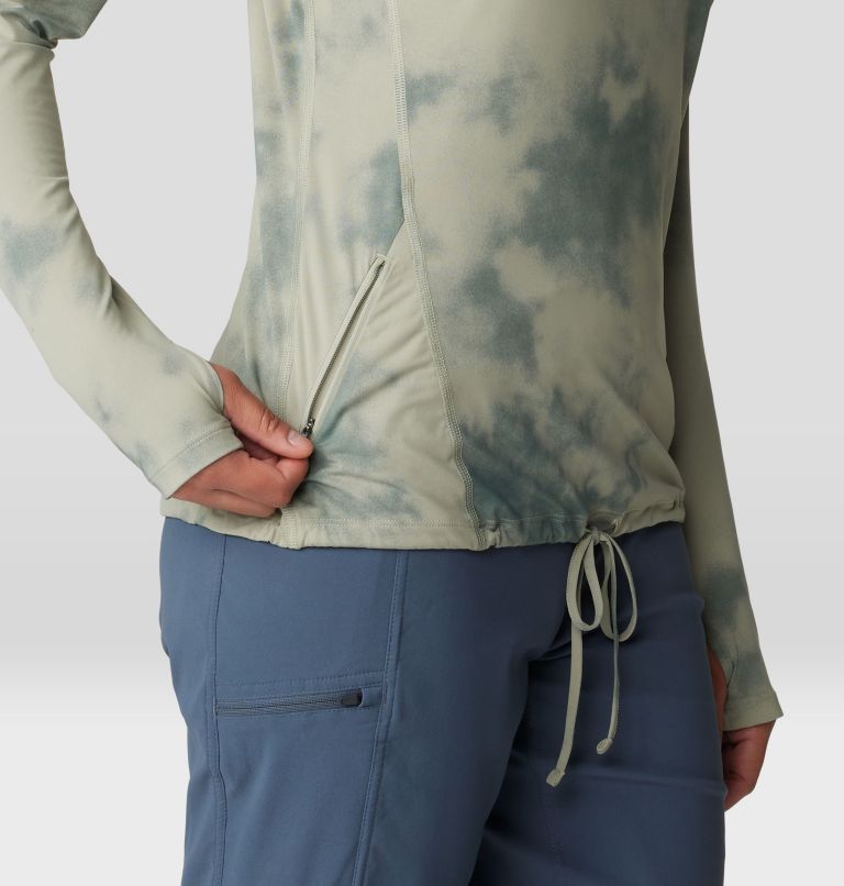 Women's Crater Lake Long Sleeve Hoody, Color: White Sage Clouds Print, image 6