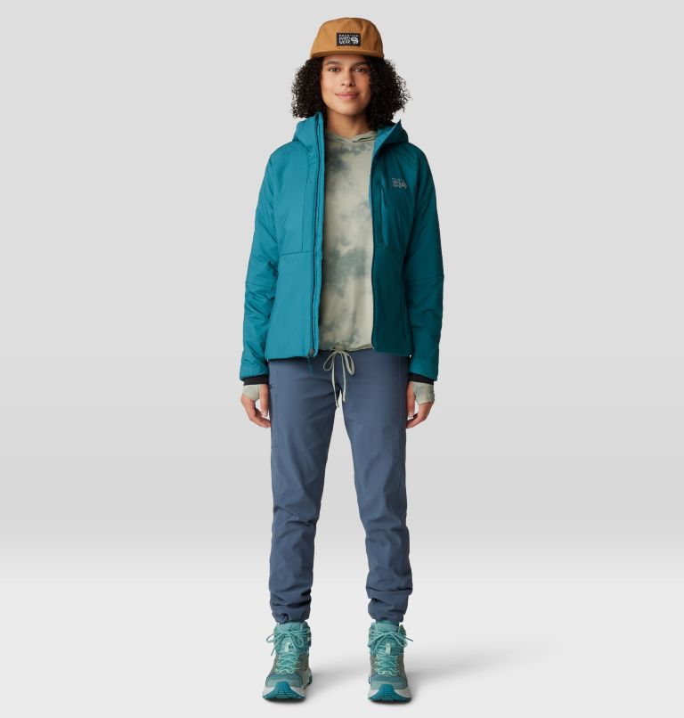 Women's Crater Lake Long Sleeve Hoody, Color: White Sage Clouds Print, image 7