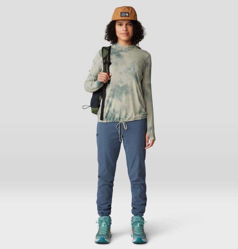 Women's Crater Lake Long Sleeve Hoody, Color: White Sage Clouds Print, image 8