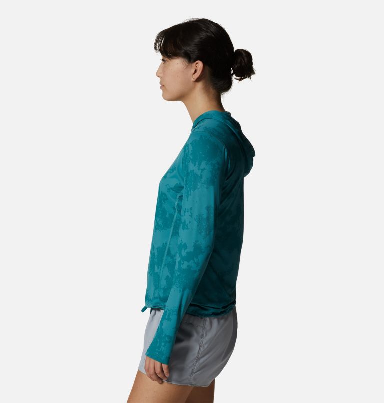 Women's Crater Lake Long Sleeve Hoody, Color: Palisades Scatter Dye Print, image 3