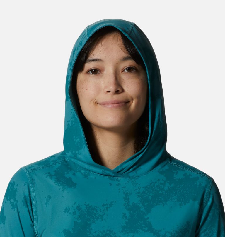 Women's Crater Lake Long Sleeve Hoody, Color: Palisades Scatter Dye Print, image 4