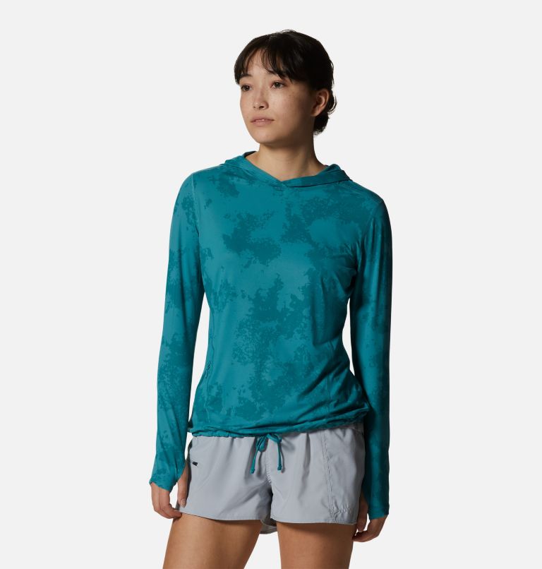 Women's Crater Lake Long Sleeve Hoody, Color: Palisades Scatter Dye Print, image 1
