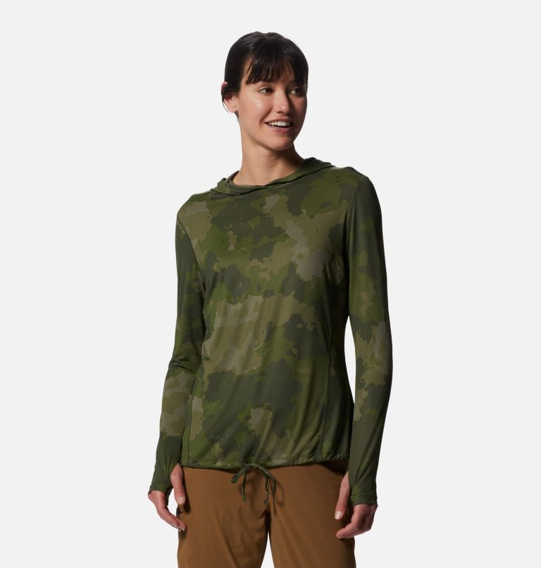 Women's Crater Lake Long Sleeve Hoody, Color: Surplus Green, image 1