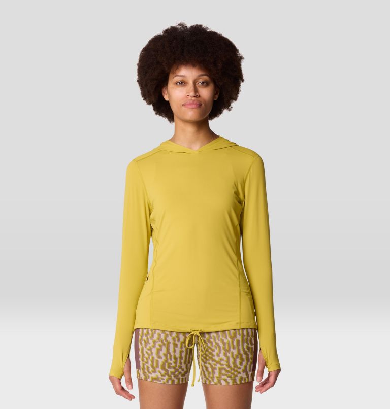 Women's Crater Lake Long Sleeve Hoody, Color: Bright Olive, image 1