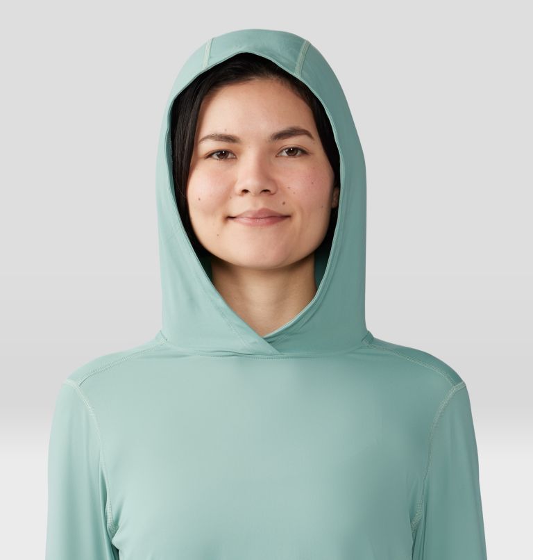 Women's Crater Lake Long Sleeve Hoody, Color: Lichen Green, image 4